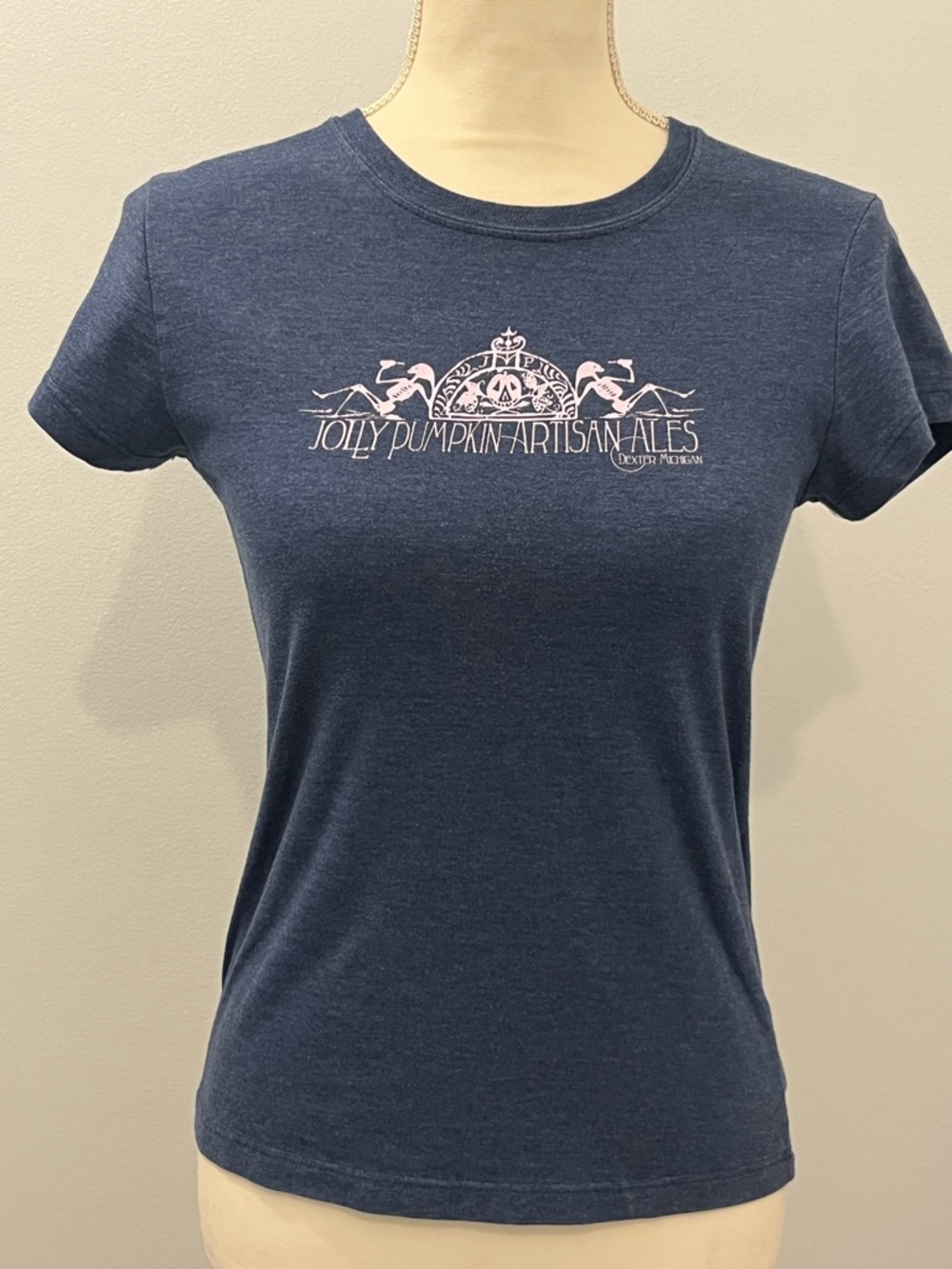 2009 Jolly Pumpkin Artisan Ales Navy Blue Heathered Short Sleeve Graphic Tee